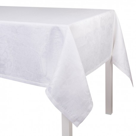 Tissu nappe au metre Tivoli Blanc, Le Jacquard Français 