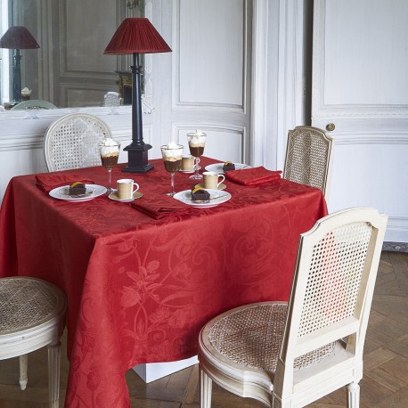 Tissu nappe au metre Tivoli Velours pur lin en 180cm ou 240cm, Le Jacquard Français