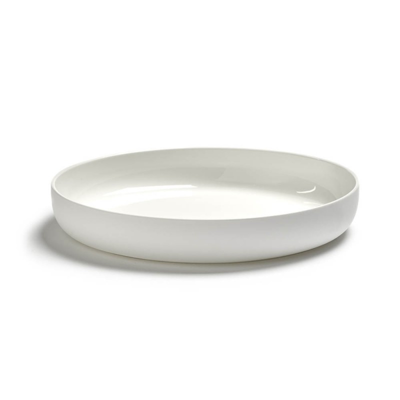 Assiette creuse blanche en céramique fait-main