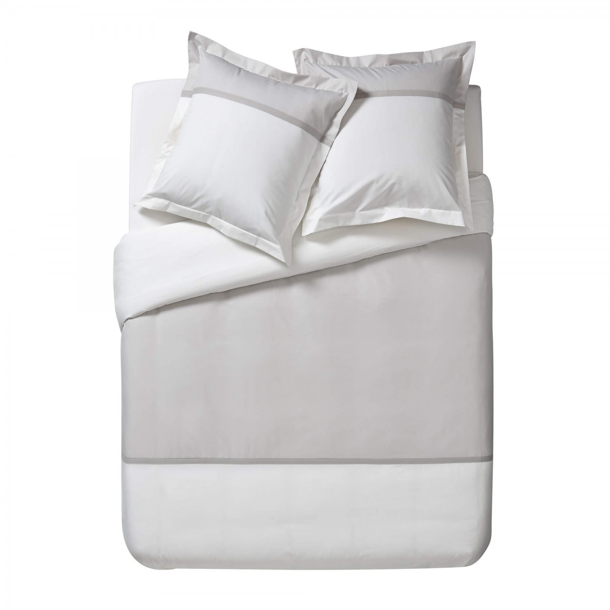 Housse de couette percale de coton 80 fils - bicolore réversible