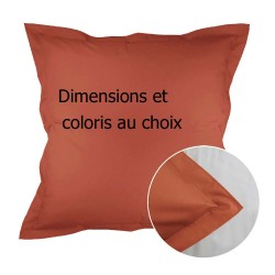 Garnier-Thiébaut - Taies d'oreiller unies en percale de coton 90 fils/cm² Olana