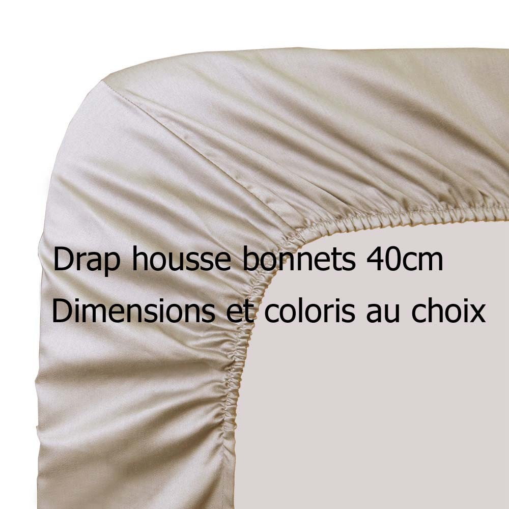 Drap Housse Bonnets 40 cm - Collection SATIN DE COTON BIO