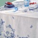 Nappe imprimée métis lavé lin/coton Volière Bleu, Garnier-Thiébaut