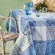 Coton enduit nappe Mille Rameaux Bleu laize 180cm, Garnier-Thiébaut