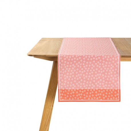 Chemin de table coton Wagara Cerisier, Le Jacquard Français