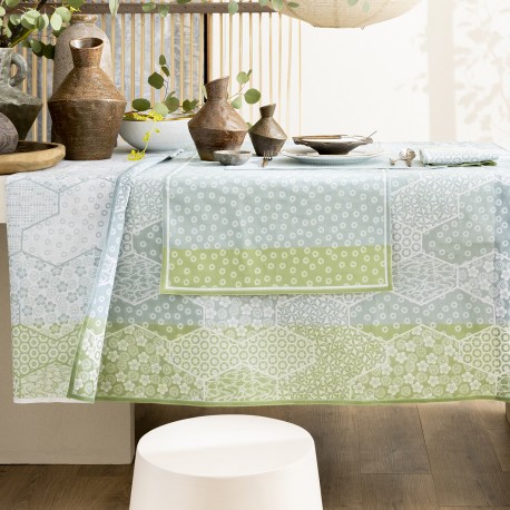 Nappe coton Wagara Céladon, Le Jacquard Français