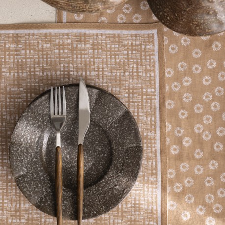 Set de table coton antitache Wagara Gingembre, Le Jacquard Français 