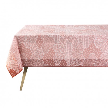 Nappe enduite sur mesure Wagara Cerisier, laize 180cm, Le Jacquard Français