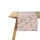 Chemin de table coton et lin imprimé Campagne Rose, Le Jacquard Français