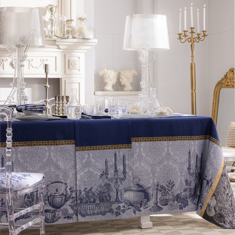 Nappe de Noël coton Festin Cristal, Le Jacquard Français