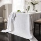 Nappe pur lin Evasion Céleste Blanc pur, Le Jacquard Français