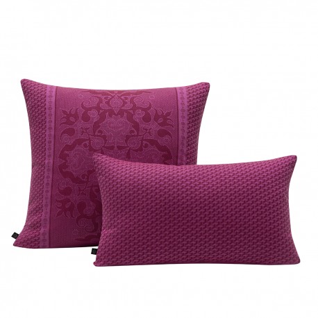 Housses de coussin coton Palais Vénitien Pourpre, Le Jacquard Français