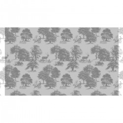 Nappe sur mesure Souveraine Argent pur lin laize 180cm, Le Jacquard Français