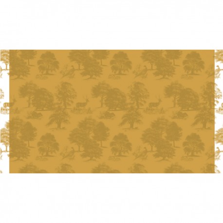 Tissu nappe au mètre Souveraine Or pur lin laize 180cm, Le Jacquard Français