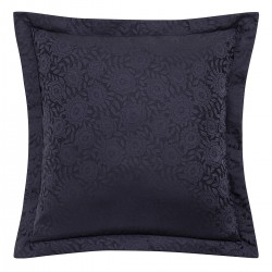 Le Jacquard Français - 1 lot de 2 Taies d'oreiller jacquard satin de coton 118 fils/cm² Flora Encre