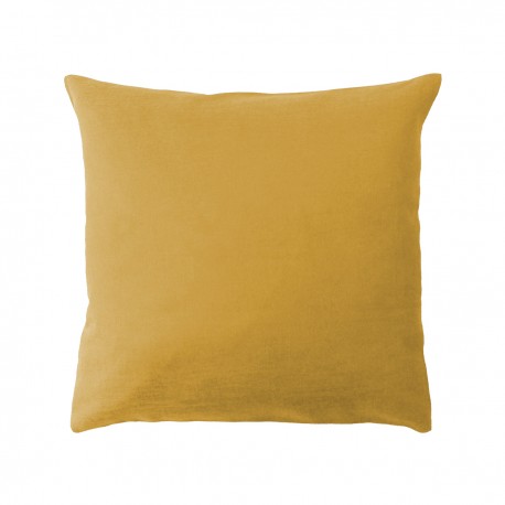 Housses de coussin jacquard coton uni Bastide Curry, Garnier-Thiébaut 