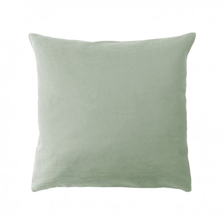 Housses de coussin jacquard coton uni Bastide Verde, Garnier-Thiébaut 