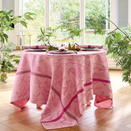 Nappe pur lin A L'orangerie Magnolia, Le Jacquard Français