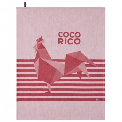 Torchons de cuisine coton Coco-Rico Rouge, Le Jacquard Français 