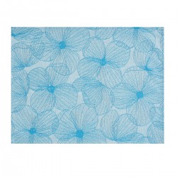 Set de table enduit A la carte Fleurs papillons Cyan, Le Jacquard Français 