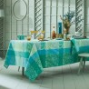 Nappe enduite sur mesure Mille Feuillages Turquoise laize 180cm, Garnier-Thiébaut