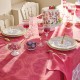 Nappe enduite sur mesure Mille Rosaces Framboise laize 180cm, Garnier-Thiébaut