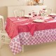 Nappe enduite sur mesure Mille Rosaces Framboise laize 180cm, Garnier-Thiébaut