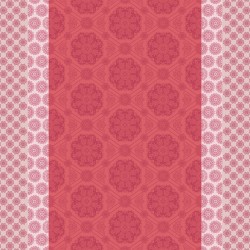 Tissu enduit Mille Rosaces Framboise laize 180cm, Garnier-Thiébaut