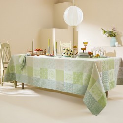 Nappe enduite sur mesure Mille Parfums Verde laize 180cm, Garnier-Thiébaut