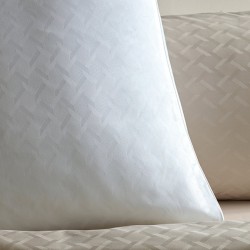 Garnier-Thiébaut - Housse de couette jacquard en satin de coton 130 fils/cm² Adagio Blanc