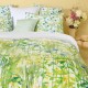 Garnier-Thiébaut - Ensemble Housse de couette + 2 Taies en percale de coton 80 fils/cm² Aube Florale Prairie