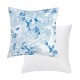 Taie d'oreiller carrée imprimée en percale de coton 80 fils/cm² Volière Bleu