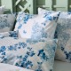 Taies d'oreiller imprimées en percale de coton 80 fils/cm² Volière Bleu