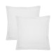 Taies carrées unies en percale de coton 90 fils/cm² Olana Blanc