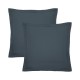 Taies carrées unies en percale de coton 90 fils/cm² Olana Bleu