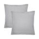 Taies carrées unies en percale de coton 90 fils/cm² Olana Platine