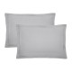 Taies rectangles unies en percale de coton 90 fils/cm² Olana Platine