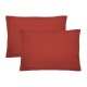 Taies rectangles unies en percale de coton 90 fils/cm² Olana Rouille