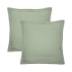 Garnier-Thiébaut - Taies d'oreiller carrées unies en percale de coton 90 fils/cm² Olana Jade