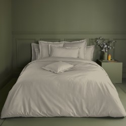 Garnier-Thiébaut - Housse de couette unie en percale de coton 90 fils/cm² Olana Lin