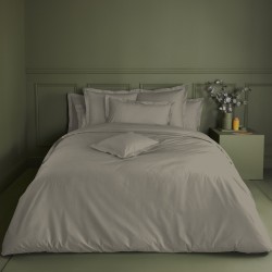 Garnier-Thiébaut - Housse de couette unie en percale de coton 90 fils/cm² Olana Pin